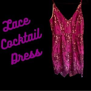 Purple Lace Mini Dress
